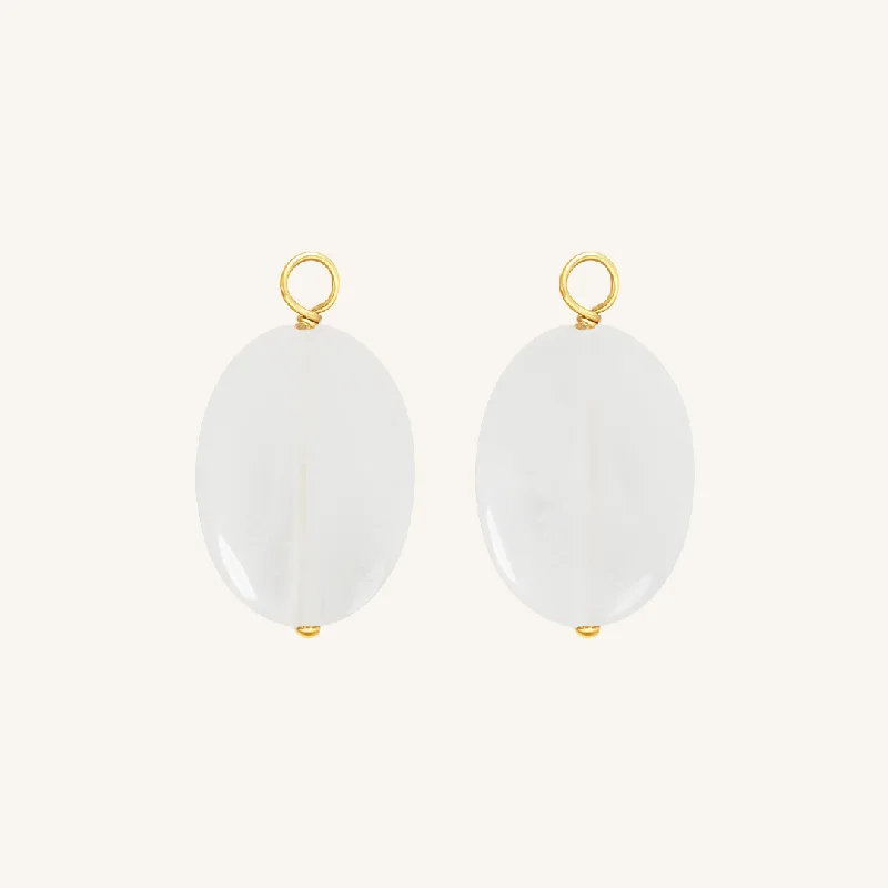 High-End Jewelry, Now More Affordable Than Ever Quartz Stone Hoop Charm (Set of 2)