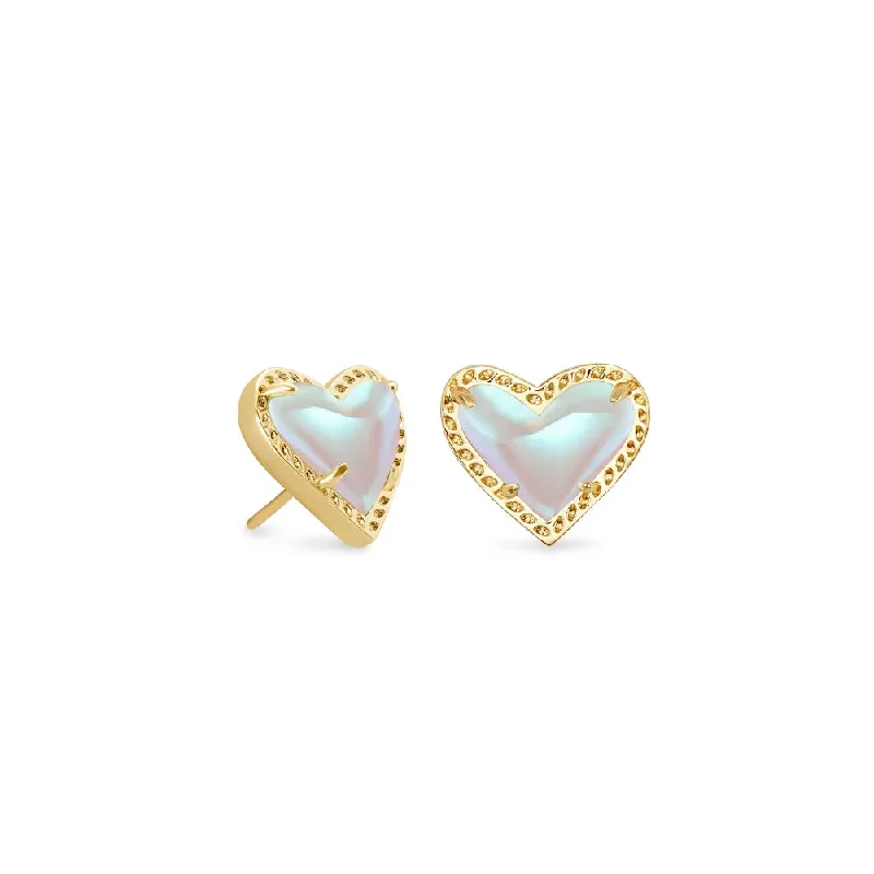 Upgrade Your Jewelry Collection For Less Kendra Scott Ari Heart Gold Stud Earrings in Dichroic Glass Upgrade Your Jewelry Collection For Less Kendra Scott Ari Heart Gold Stud Earrings in Dichroic Glass