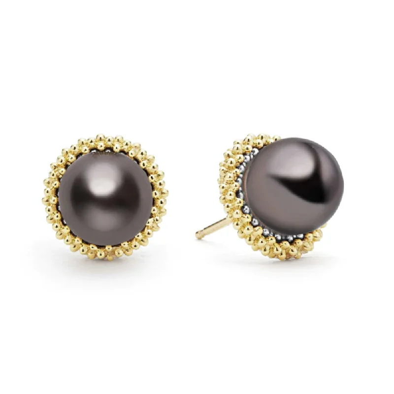 Shop Dazzling Jewelry At The Best Prices Lagos Luna 18k Gold Tahitian Black Pearl Stud Earrings Shop Dazzling Jewelry At The Best Prices Lagos Luna 18k Gold Tahitian Black Pearl Stud Earrings