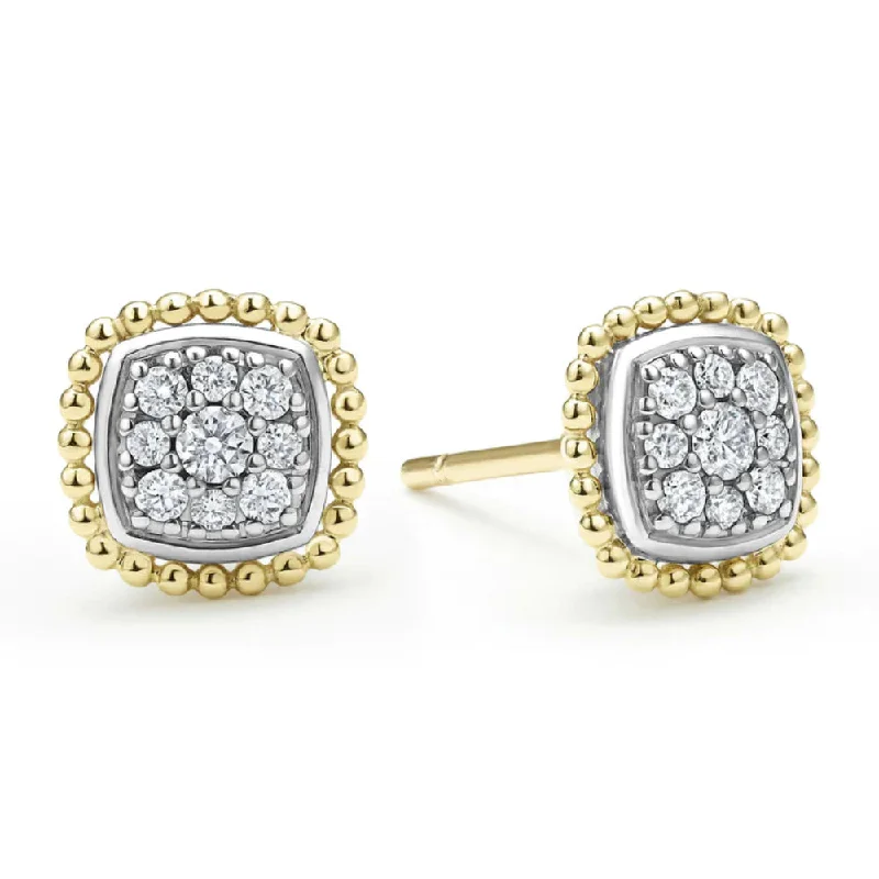 The Perfect Jewelry Piece At The Perfect Discount Lagos Rittenhouse Two-Tone Caviar Diamond Stud Earrings The Perfect Jewelry Piece At The Perfect Discount Lagos Rittenhouse Two-Tone Caviar Diamond Stud Earrings