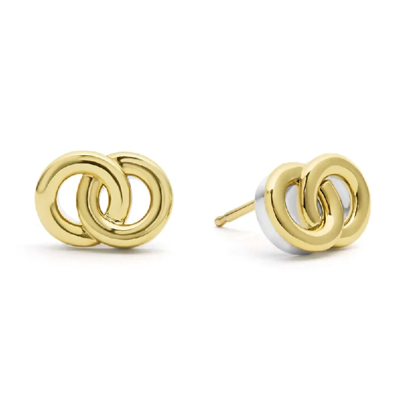 Eco-Friendly Sustainable Jewelry For Conscious Buyers Lagos Signature Caviar Two-Tone Interlocking Stud Earrings Eco-Friendly Sustainable Jewelry For Conscious Buyers Lagos Signature Caviar Two-Tone Interlocking Stud Earrings