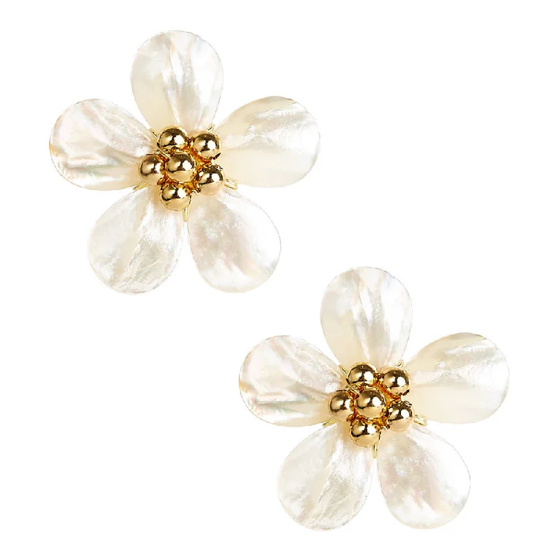 Fashion-Forward Geometric Jewelry For Contemporary Style Lisi Lerch Libby Gold Bead and Mother of Pearl Stud Earrings Fashion-Forward Geometric Jewelry For Contemporary Style Lisi Lerch Libby Gold Bead and Mother of Pearl Stud Earrings