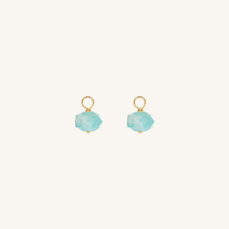 Delicate Crystal Jewelry For Sophisticated Charm Opulent Amazonite Hoop Charm - Stone of Courage (Set of 2)