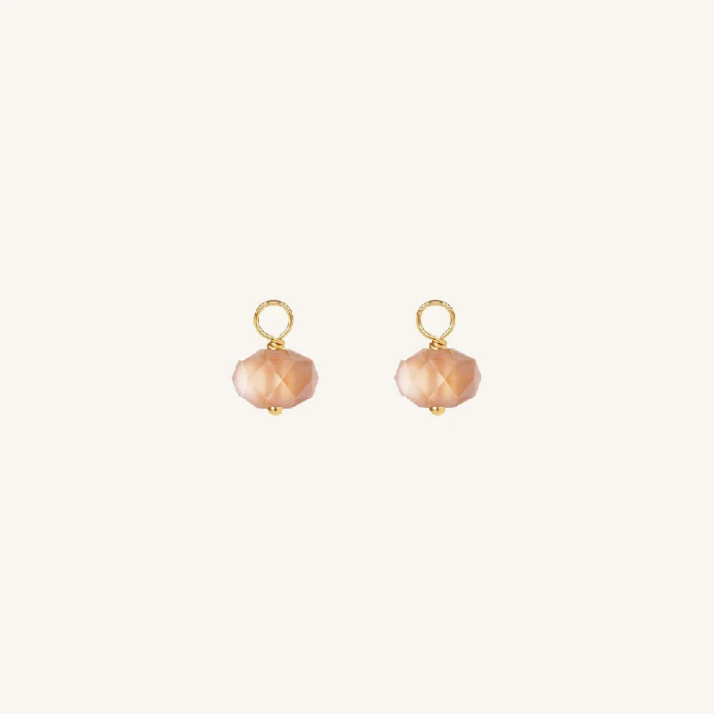 Unique Jewelry Designs Now At Discounted Rates Opulent Orange Moonstone Hoop Charm - Stone of Hope (Set of 2) Unique Jewelry Designs Now At Discounted Rates Opulent Orange Moonstone Hoop Charm - Stone of Hope (Set of 2)