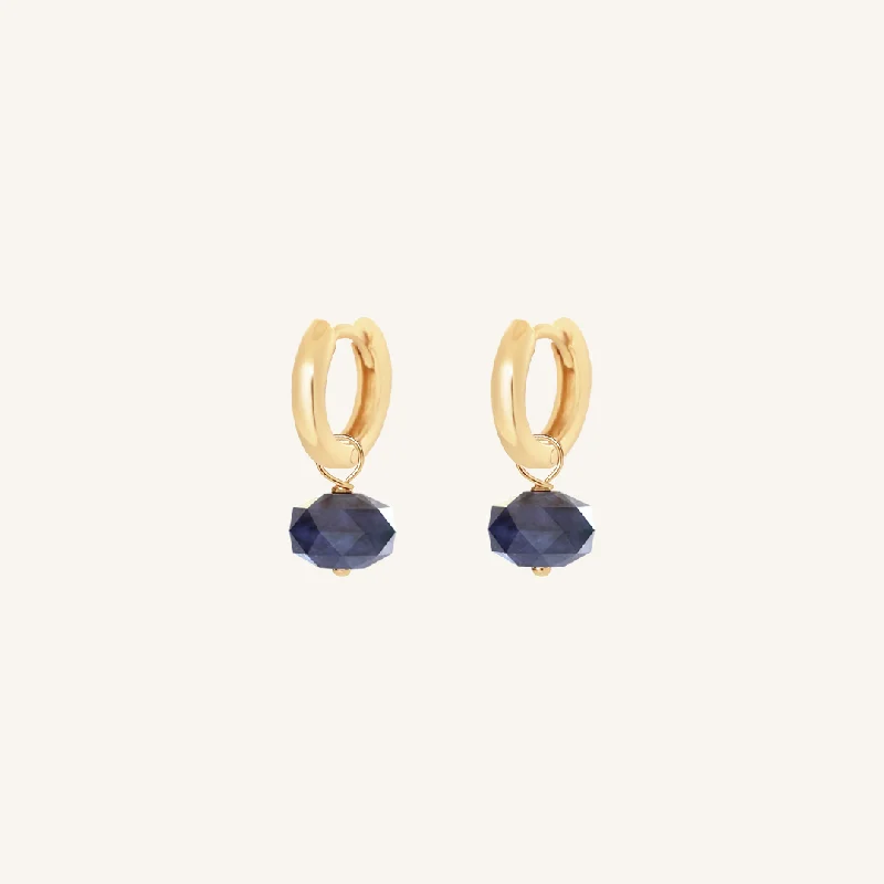 High-Quality Gemstone Jewelry For Special Occasions Opulent Sodalite Plain Hoops - Stone of Intuition High-Quality Gemstone Jewelry For Special Occasions Opulent Sodalite Plain Hoops - Stone of Intuition