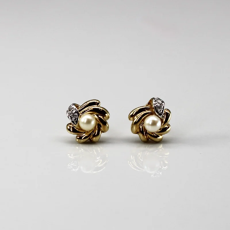 Exclusive Gemstone Jewelry At Special Prices Pearl & Diamond Stud Earrings | 0.02ctw | Exclusive Gemstone Jewelry At Special Prices Pearl & Diamond Stud Earrings | 0.02ctw |