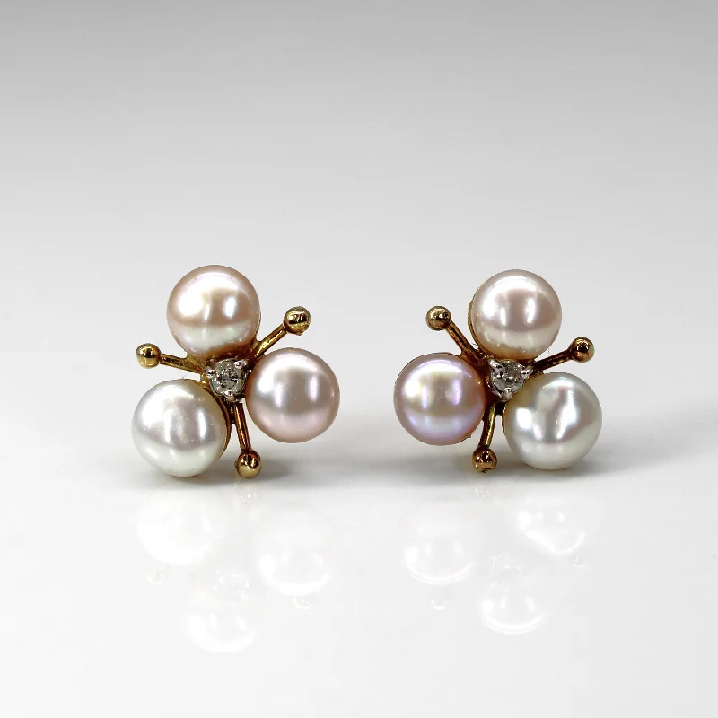 Seasonal Jewelry Sale – Upgrade Your Collection Pearl & Diamond Stud Earrings | 0.04ctw | Seasonal Jewelry Sale – Upgrade Your Collection Pearl & Diamond Stud Earrings | 0.04ctw |