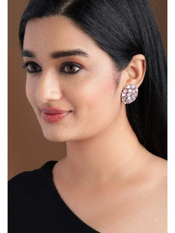 Flash Sale On Exquisite Jewelry – Don't Miss Out Rubans Silver Plated Handcrafted Pink Zircon Stone Stud Earrings Flash Sale On Exquisite Jewelry – Don't Miss Out Rubans Silver Plated Handcrafted Pink Zircon Stone Stud Earrings