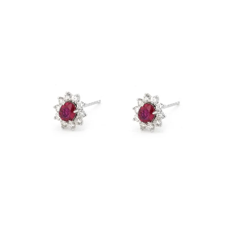 Trending Jewelry Styles Now At Limited-Time Discounts Ruby & Diamond Halo Stud Earrings Trending Jewelry Styles Now At Limited-Time Discounts Ruby & Diamond Halo Stud Earrings