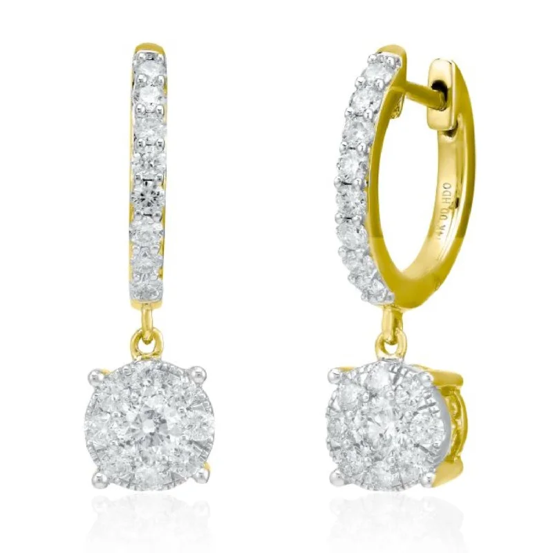 Premium Jewelry Now Available At Special Discounts Signature 1 CTW Diamond Drop & Dangle Cluster Earrings in 14KT Yellow Gold Premium Jewelry Now Available At Special Discounts Signature 1 CTW Diamond Drop & Dangle Cluster Earrings in 14KT Yellow Gold