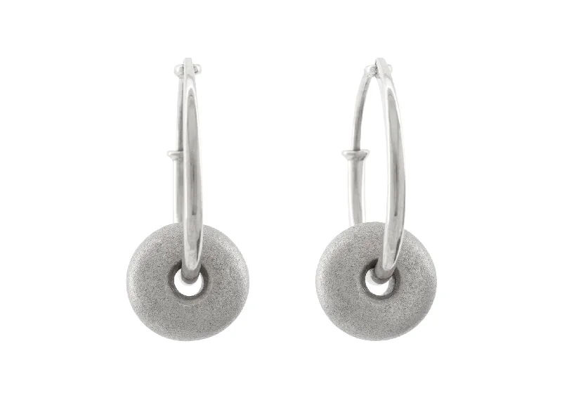 Luxury Jewelry Without The Luxury Price Tag Button Hoop Earrings, Sterling Silver