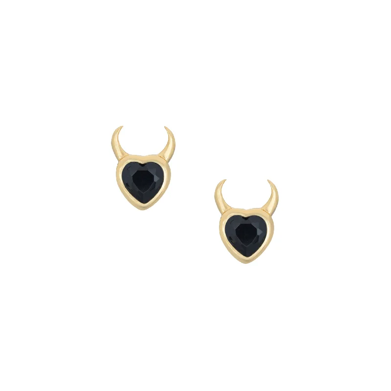 Exclusive Jewelry Sale – Sparkle For Less Sinister Heart Studs - Black