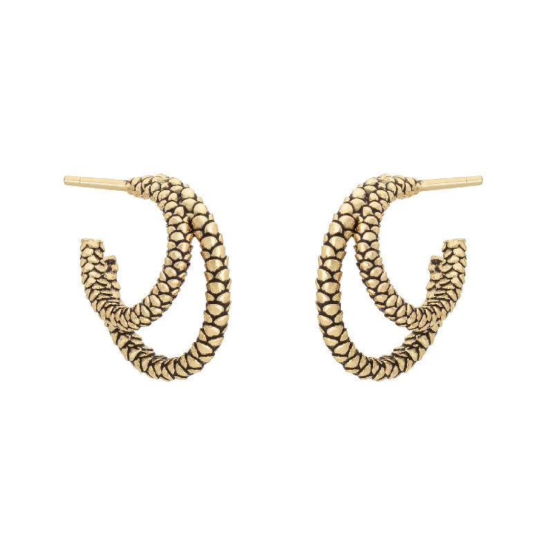 Shop High-Quality Jewelry At Jaw-Dropping Discounts Snakeskin Double Hoops