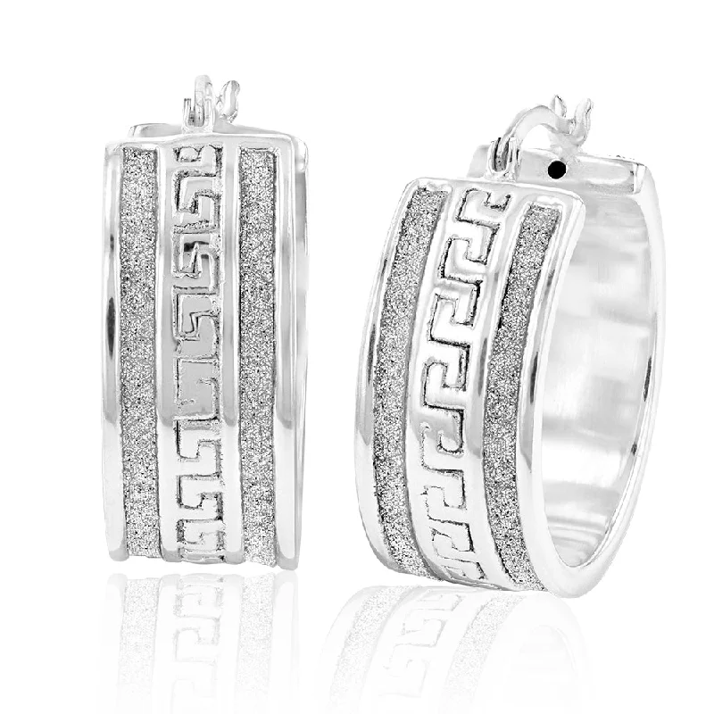 Timeless Beauty, Unbeatable Deals – Jewelry Sale On Sterling Silver 20mm Stardust Greek Key Hoops Timeless Beauty, Unbeatable Deals – Jewelry Sale On Sterling Silver 20mm Stardust Greek Key Hoops