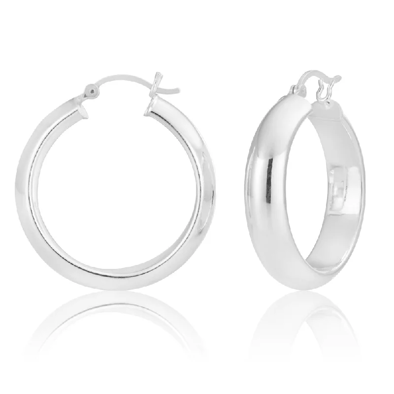 Grab Your Favorite Jewelry At The Lowest Prices Sterling Silver 30mm Half Round Hoop Earrings Grab Your Favorite Jewelry At The Lowest Prices Sterling Silver 30mm Half Round Hoop Earrings