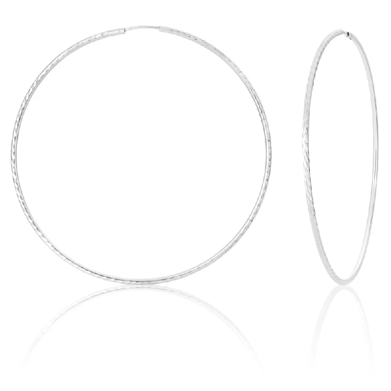 Exclusive Gemstone Jewelry At Special Prices Sterling Silver 80mm Hoops SS