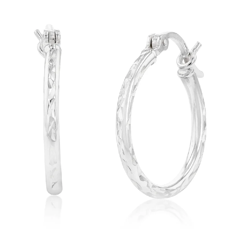 Celebrate Every Occasion With Sparkling Savings Sterling Silver Diamond Cut 20mm Hoop Earrings