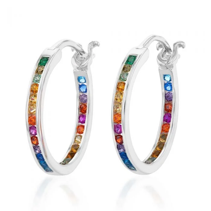 Exclusive Jewelry Markdowns – Limited-Time Offer Sterling Silver Multicolour Cubic Zirconia 30mm Hoop Earrings Exclusive Jewelry Markdowns – Limited-Time Offer Sterling Silver Multicolour Cubic Zirconia 30mm Hoop Earrings