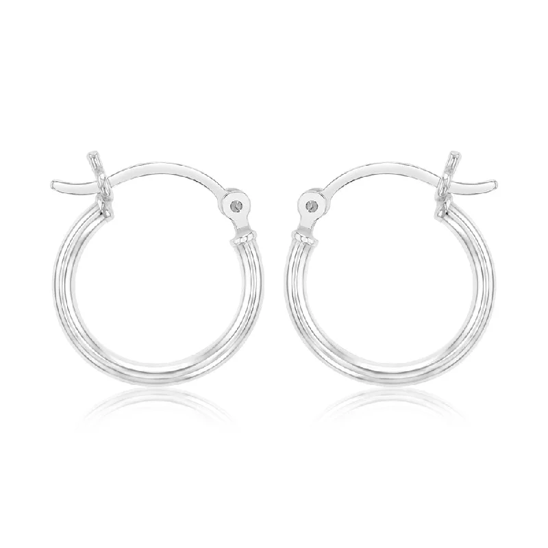 Don't Miss These Dazzling Jewelry Discounts Sterling Silver Plain Round 15mm Hoop Earrings