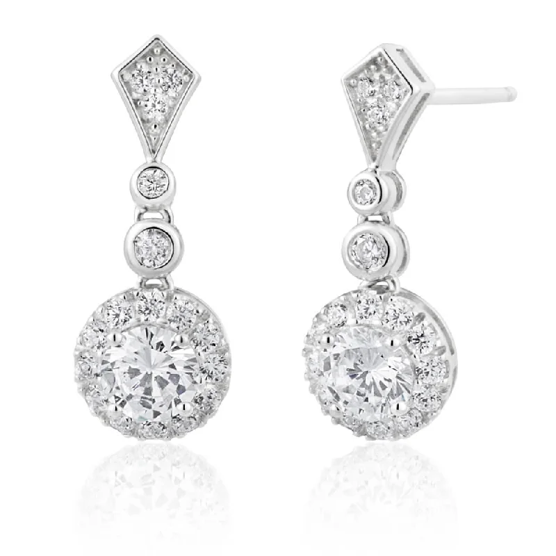 Shop Modern Jewelry Collections With Exclusive Discounts Sterling Silver Rhodium Plated Cubic Zirconia Drop Earrings Shop Modern Jewelry Collections With Exclusive Discounts Sterling Silver Rhodium Plated Cubic Zirconia Drop Earrings