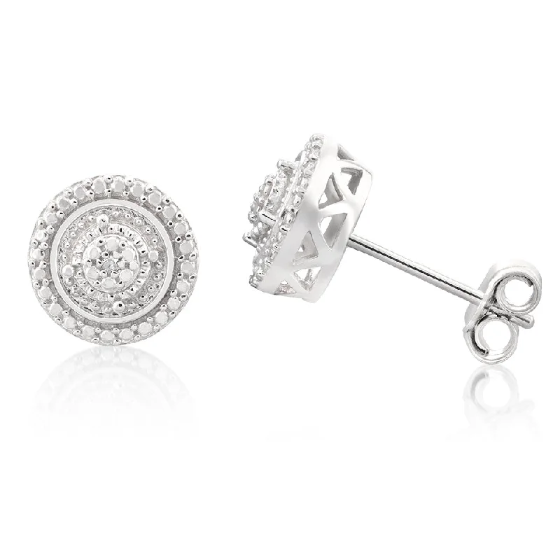 Huge Savings On Timeless Jewelry Collections Sterling Silver with 2 Diamonds Round Shape Earring Studs Huge Savings On Timeless Jewelry Collections Sterling Silver with 2 Diamonds Round Shape Earring Studs