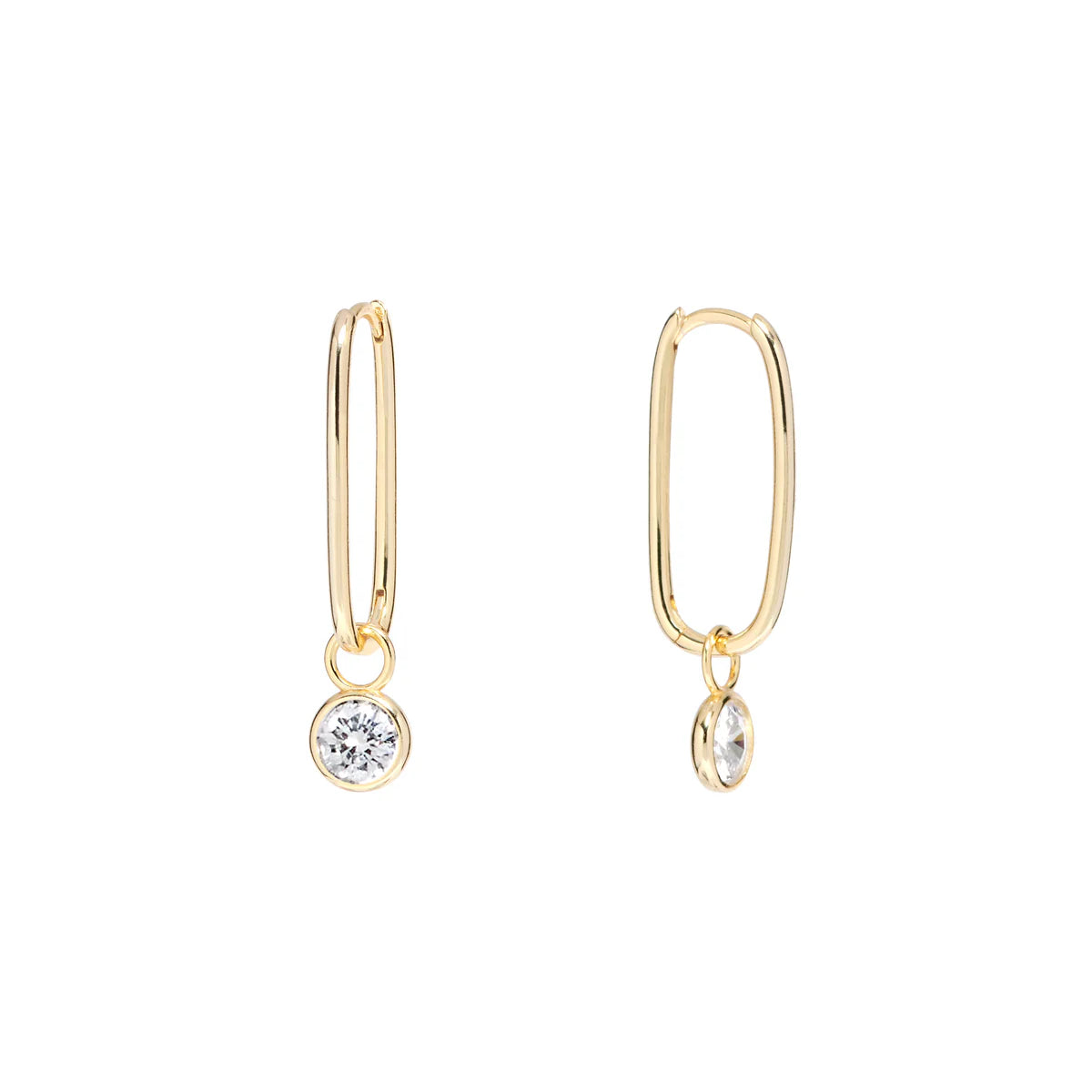 Premium Jewelry Now Available At Special Discounts YGP Sterling Bezel Set CZ Hoop Earrings