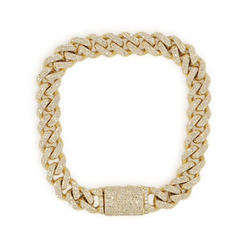Chic And Stylish Jewelry At Exclusive Prices 10k Gold 3 Row Diamond Miami Cuban Link 9.75mm Bracelet Chic And Stylish Jewelry At Exclusive Prices 10k Gold 3 Row Diamond Miami Cuban Link 9.75mm Bracelet
