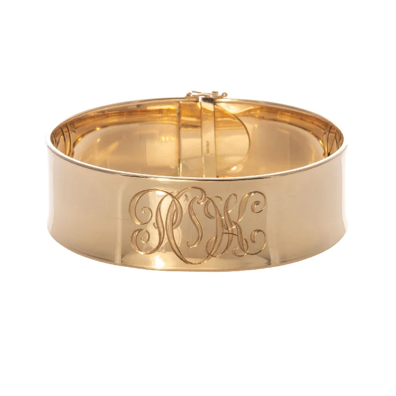 Luxury Jewelry At Unbeatable Discounts 14K Gold Wide Cuff Bangle