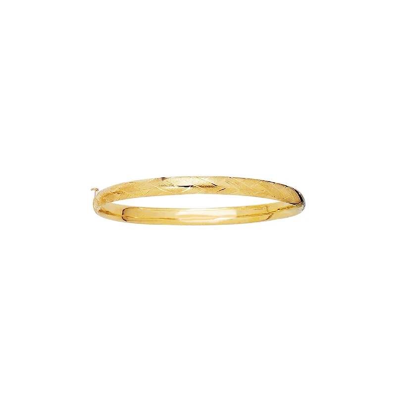 Handcrafted Jewelry Sale – Unique Designs At Low Prices 14K Gold X Pattern Children's Bangle 5.5"