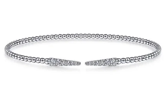 Bold And Beautiful Jewelry Now At Irresistible Prices 14K White Gold Bujukan Diamond Spikes Split Bangle Bold And Beautiful Jewelry Now At Irresistible Prices 14K White Gold Bujukan Diamond Spikes Split Bangle