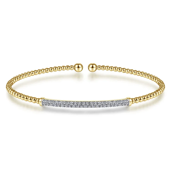Shop Elegant Jewelry At Unbeatable Prices 14K Yellow Gold Bujukan Diamond Bar Split Bangle Shop Elegant Jewelry At Unbeatable Prices 14K Yellow Gold Bujukan Diamond Bar Split Bangle