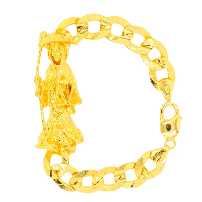 Final Call For Exquisite Jewelry At Reduced Rates 14k Yellow Gold Custom JD&Co Exclusive Grim Reaper Santa Muerte Link Bracelet. Final Call For Exquisite Jewelry At Reduced Rates 14k Yellow Gold Custom JD&Co Exclusive Grim Reaper Santa Muerte Link Bracelet.