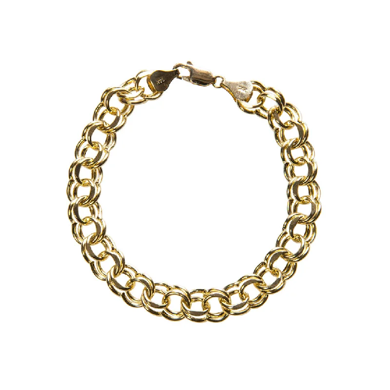 Trending Jewelry Now Available At Exclusive Prices 14K Yellow Gold Double Link Charm Bracelet Trending Jewelry Now Available At Exclusive Prices 14K Yellow Gold Double Link Charm Bracelet
