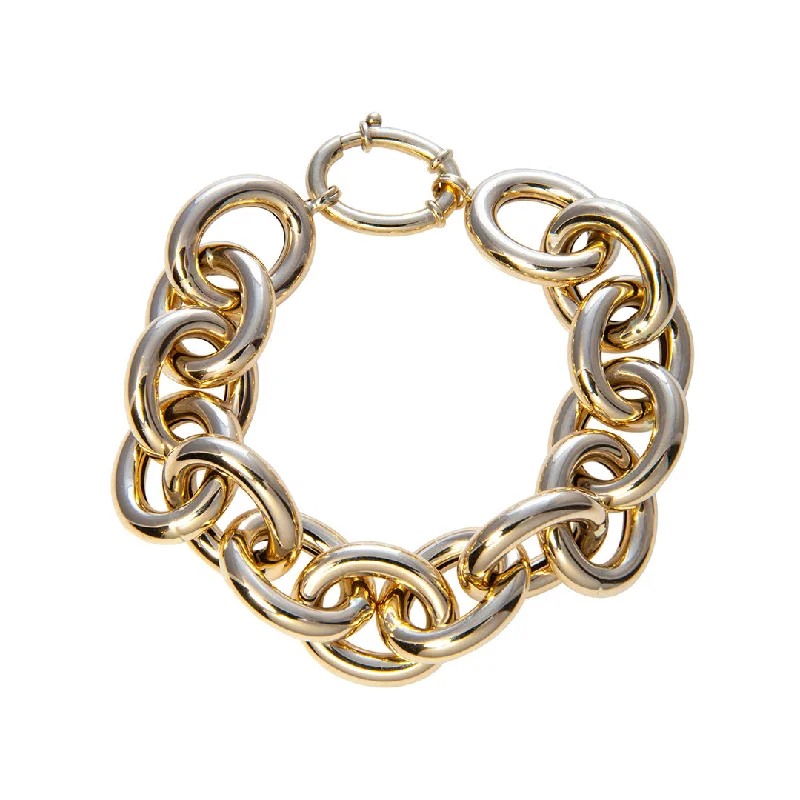 Chic, Trendy, And Affordable Jewelry Sale 14K Yellow Gold Italian Large Oval Link Bracelet Chic, Trendy, And Affordable Jewelry Sale 14K Yellow Gold Italian Large Oval Link Bracelet