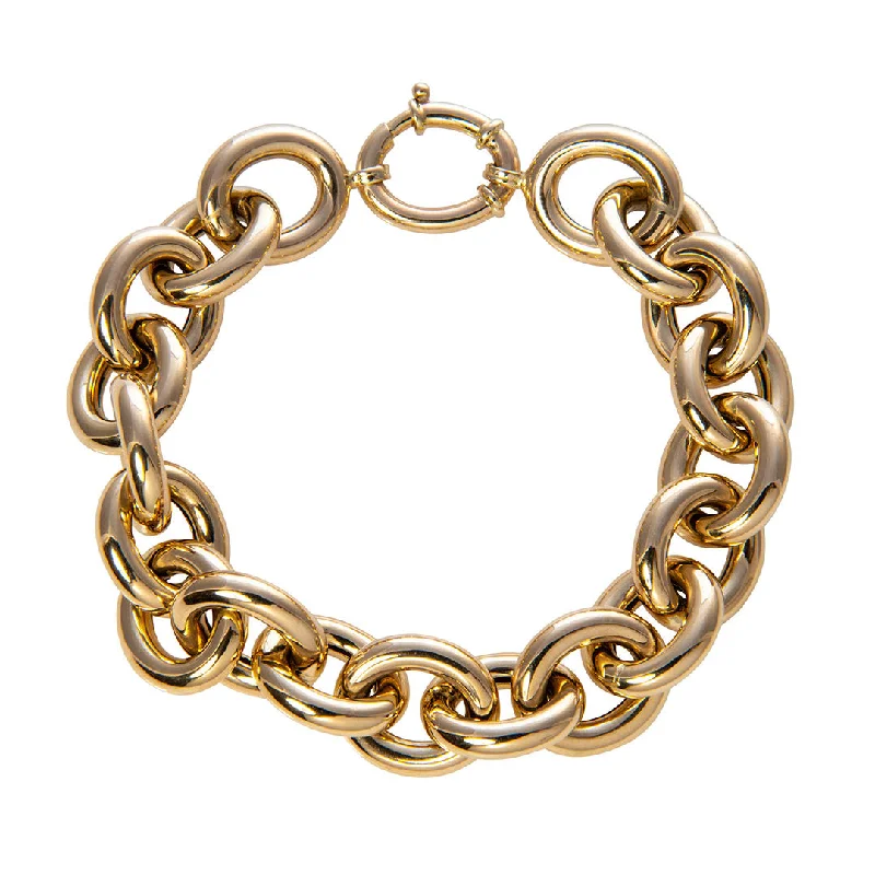 The Perfect Jewelry Piece At The Perfect Price 14K Yellow Gold Italian Medium Oval Link Bracelet The Perfect Jewelry Piece At The Perfect Price 14K Yellow Gold Italian Medium Oval Link Bracelet