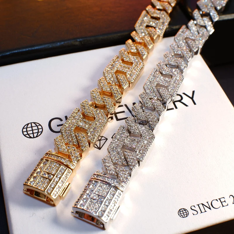 Affordable Luxury Jewelry For Every Occasion 18K Gold-Plated Polygon Cuban Link Bracelet