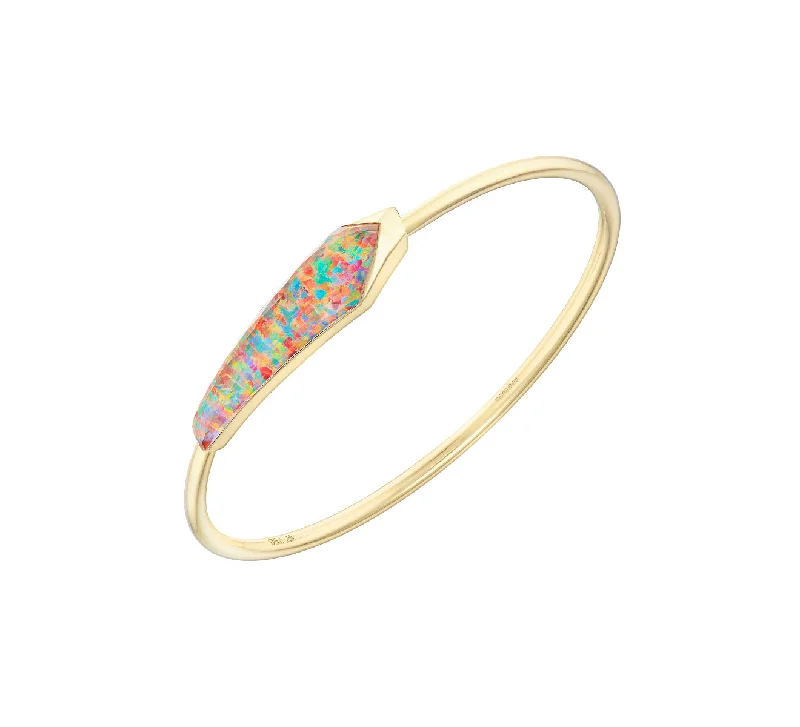 Elegant Rose Gold Jewelry For A Stylish Touch Shard Flexi Bangle in Fire Opalescent Elegant Rose Gold Jewelry For A Stylish Touch Shard Flexi Bangle in Fire Opalescent