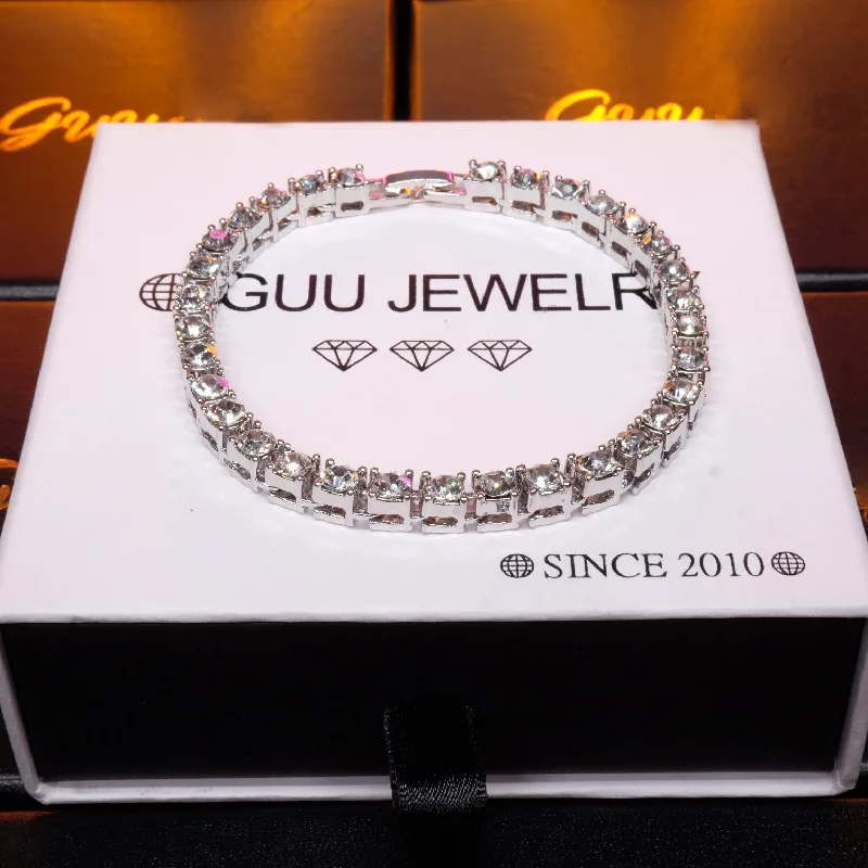 Buy More, Save More On Stunning Jewelry Designs 5mm Silver Iced Tennis Bracelet