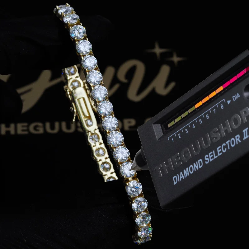 Flash Sale On Exquisite Jewelry – Don't Miss Out 5MM 925S & VVS Moissanite Tennis Bracelet 18K Gold