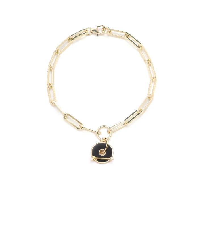 Last Chance To Grab Your Favorite Jewelry At A Discount Arrow - Dream : Black Disk Classic Fob Clip Chain Bracelet Last Chance To Grab Your Favorite Jewelry At A Discount Arrow - Dream : Black Disk Classic Fob Clip Chain Bracelet