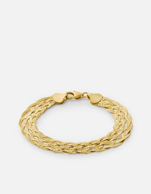 Accessorize For Less – Luxury Jewelry At Affordable Prices Braided Herringbone Bracelet, Gold Vermeil