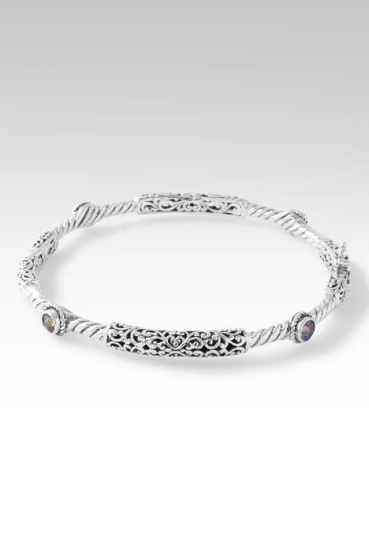 Romantic Heart-Shaped Jewelry For Special Gifts Celebrate Restoration Bangle™ in English Tearose™ Mystic Topaz