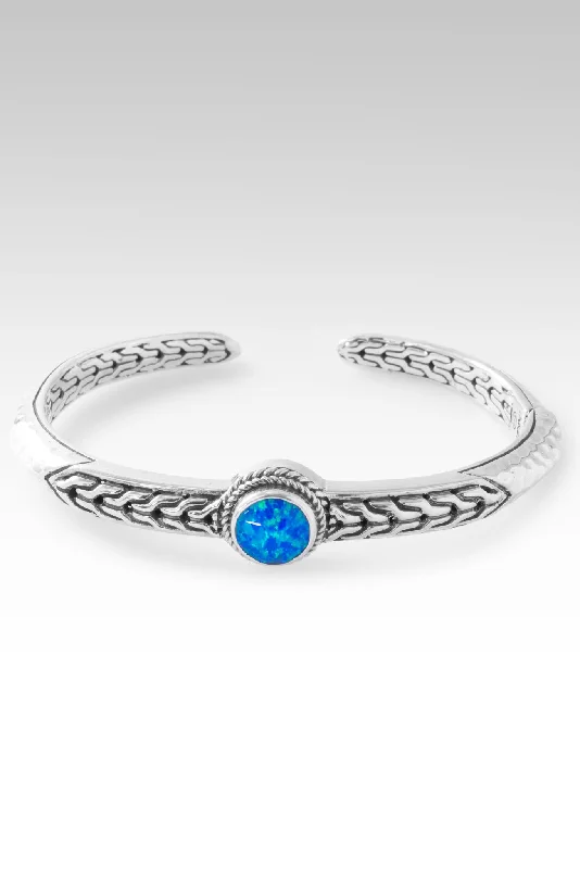 Fashion-Forward Geometric Jewelry For Contemporary Style Chains Broken Cuff™ in Bali Blue Simulated Opal