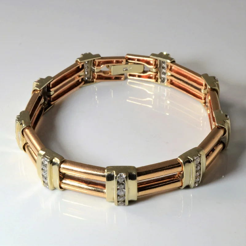 Limited-Time Jewelry Sale – Don't Miss These Deals Two Tone Channel Set Diamond Bracelet | 2.48ctw | 8" |