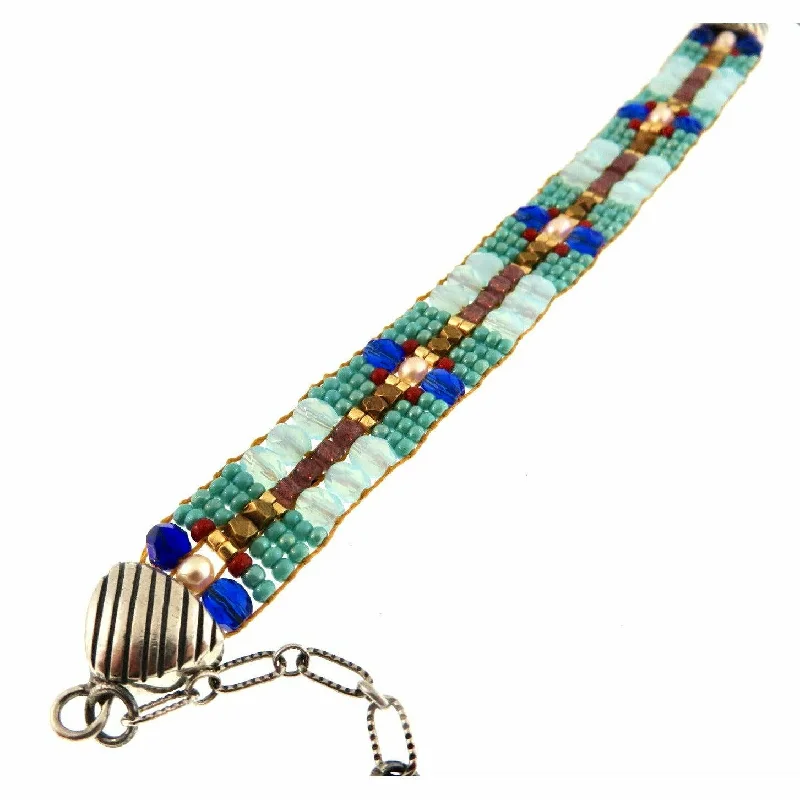 Don't Miss Out On Bestselling Jewelry At Special Prices Chili Rose Mini Navy, Turquoise and  Pearl  Bracelet