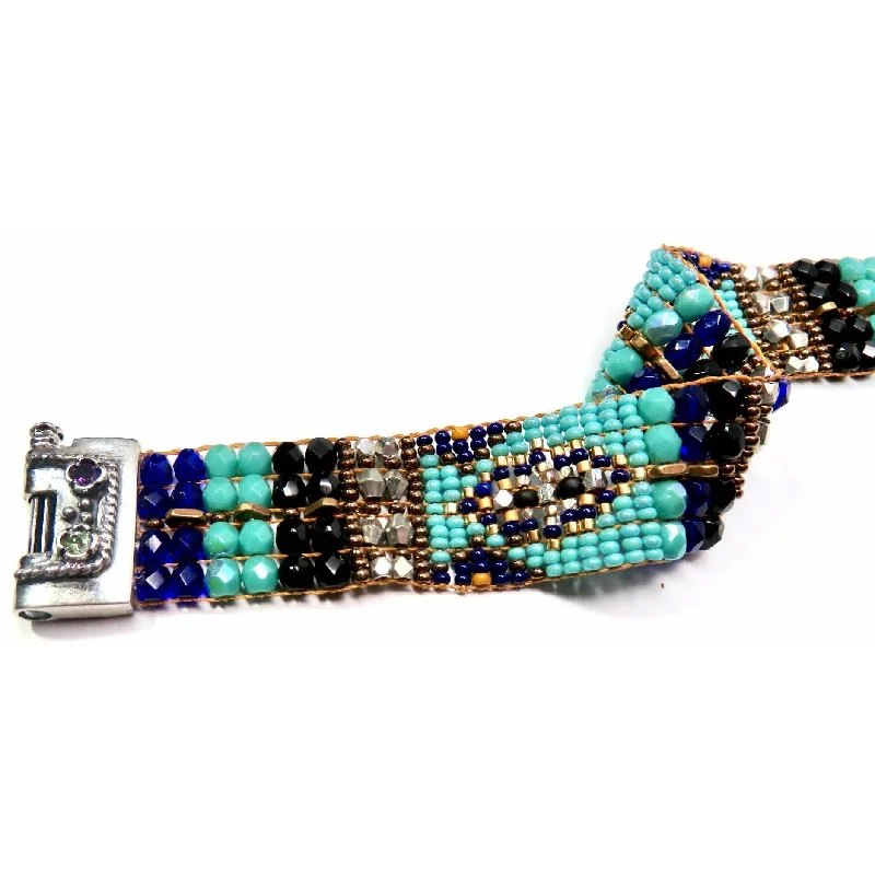 Timeless Elegance, Temporary Discounts – Act Fast Chili Rose "Blue Black" Tableus Cowboy Bracelet Timeless Elegance, Temporary Discounts – Act Fast Chili Rose "Blue Black" Tableus Cowboy Bracelet