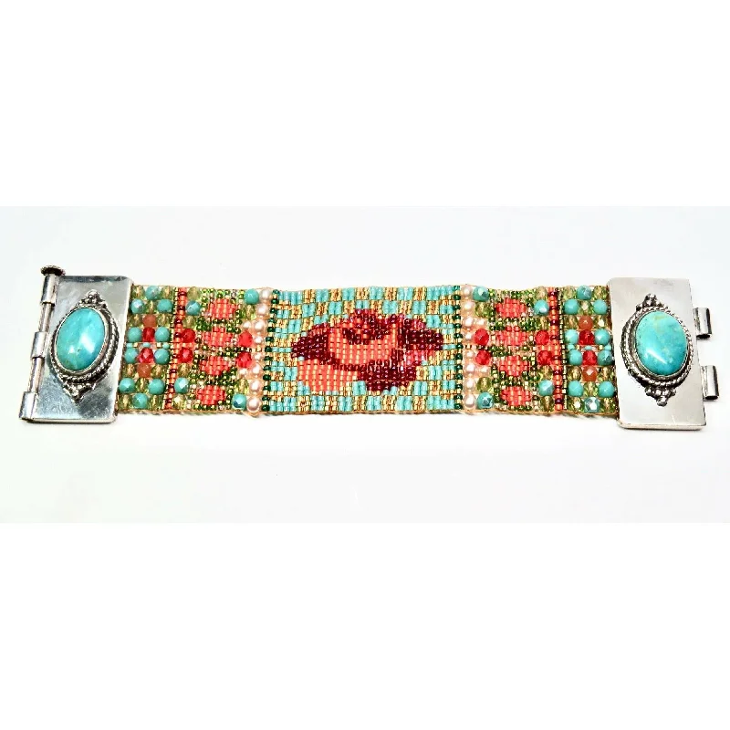 Shop Fine Jewelry With Amazing Deals CHILI ROSE "JENNA ROSE" BRACELET WITH TURQUOISE ENDS 36MM Shop Fine Jewelry With Amazing Deals CHILI ROSE "JENNA ROSE" BRACELET WITH TURQUOISE ENDS 36MM