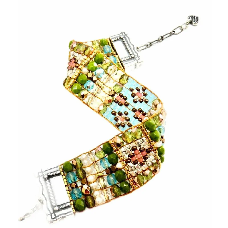 High-End Jewelry, Now More Affordable Than Ever Chili Rose "Green Laurel " Bracelet with Silver Tip Frame High-End Jewelry, Now More Affordable Than Ever Chili Rose "Green Laurel " Bracelet with Silver Tip Frame