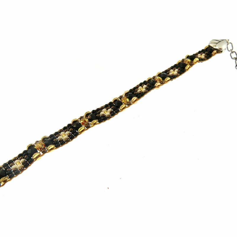 Trendy Minimalist Jewelry For Everyday Wear Chili Rose Tiny Black Baby Cross Bracelet with Heart Star Ends