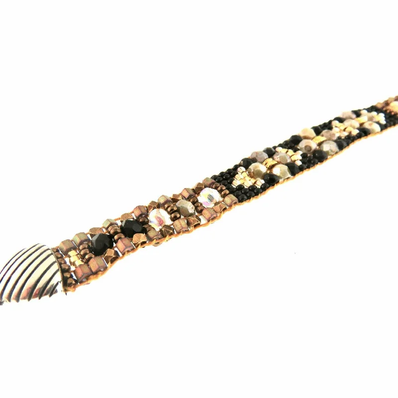 Bohemian-Inspired Jewelry For Free-Spirited Fashion Chili Rose Tiny Smoke Cross Bracelet with Striped Ends